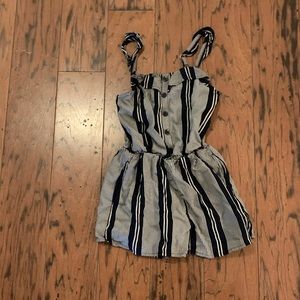 abercrombie Girls Navy Striped Romper - 7/8
